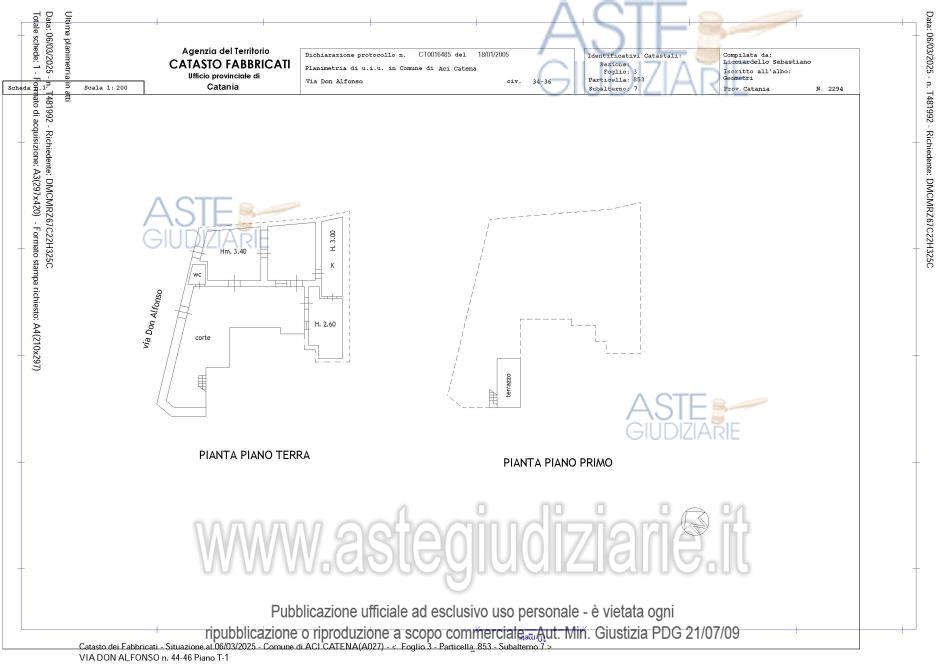Planimetria del bene