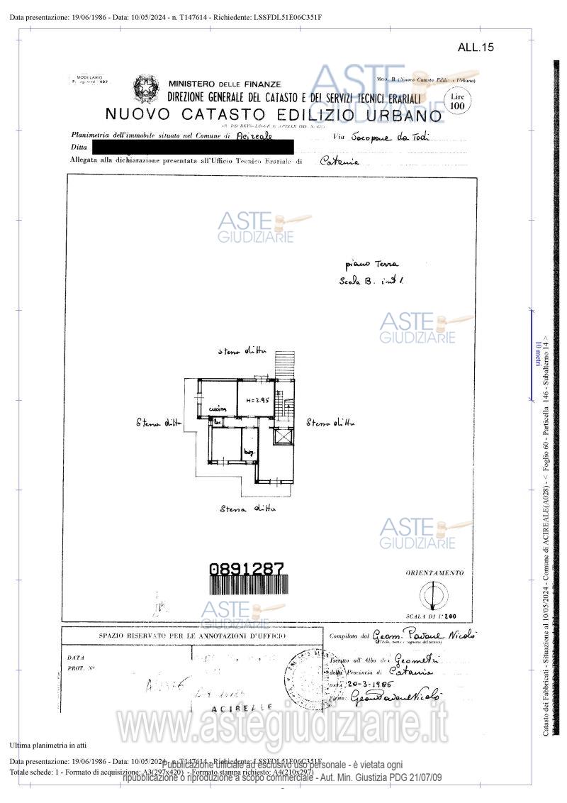 Planimetria del bene