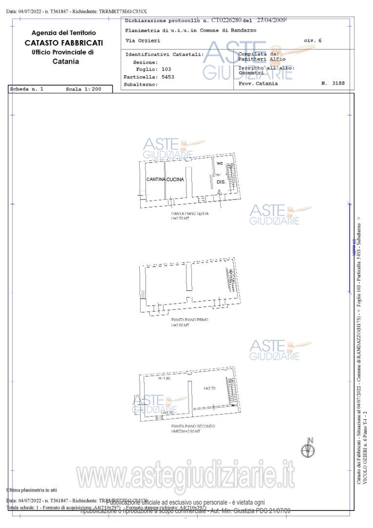 Planimetria del bene