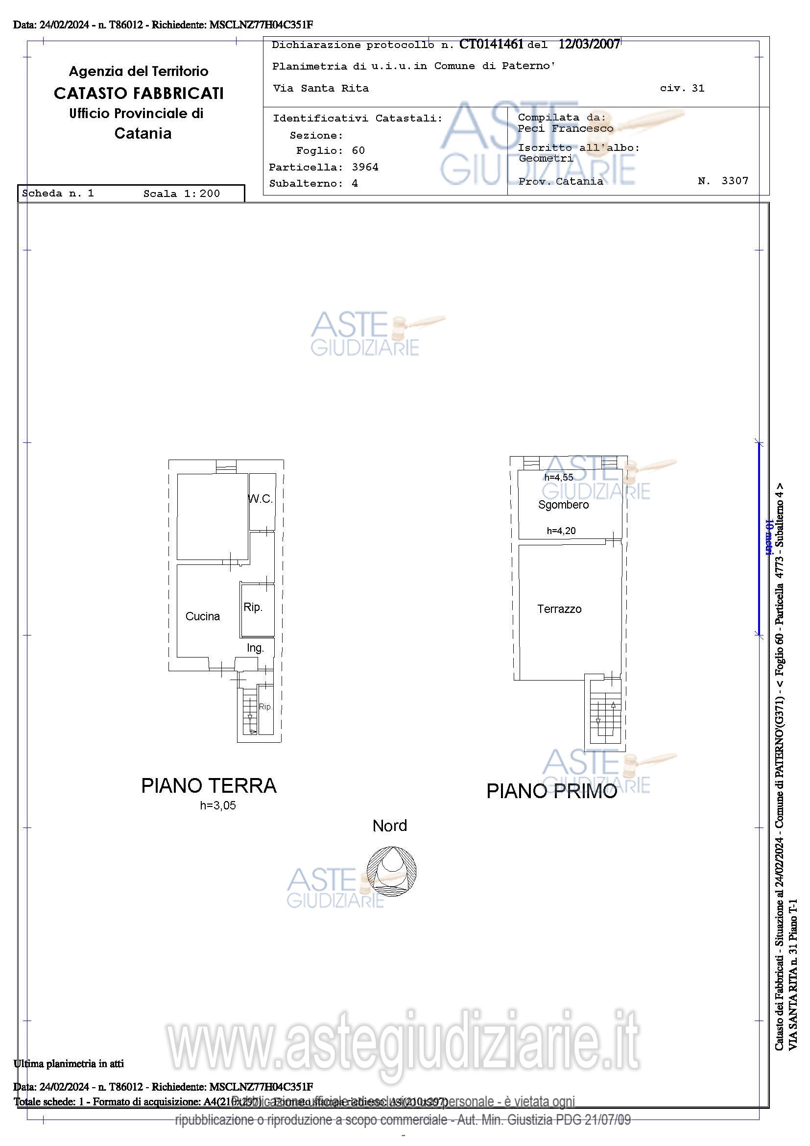 Planimetria del bene