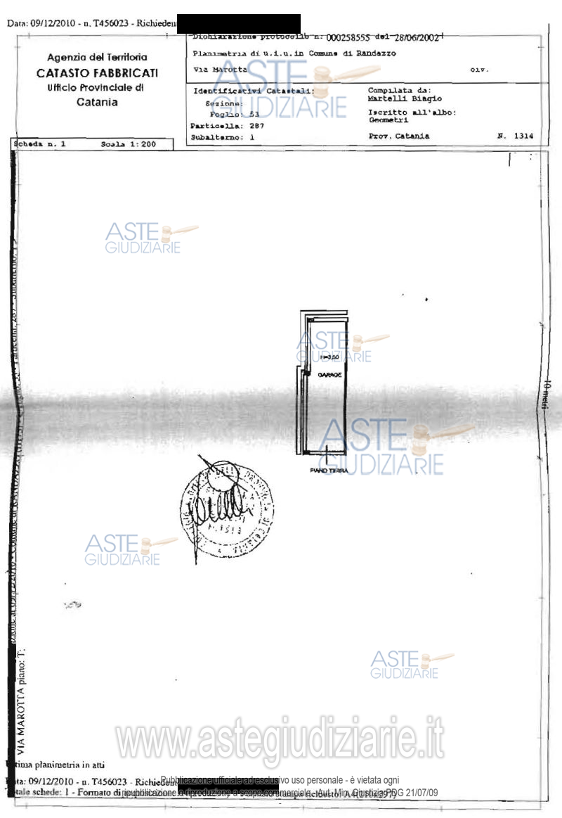 Planimetria del bene