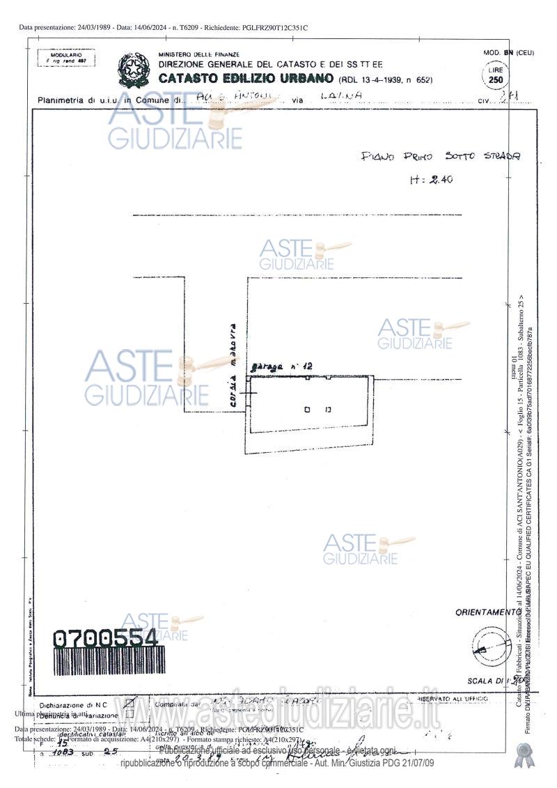 Planimetria del bene