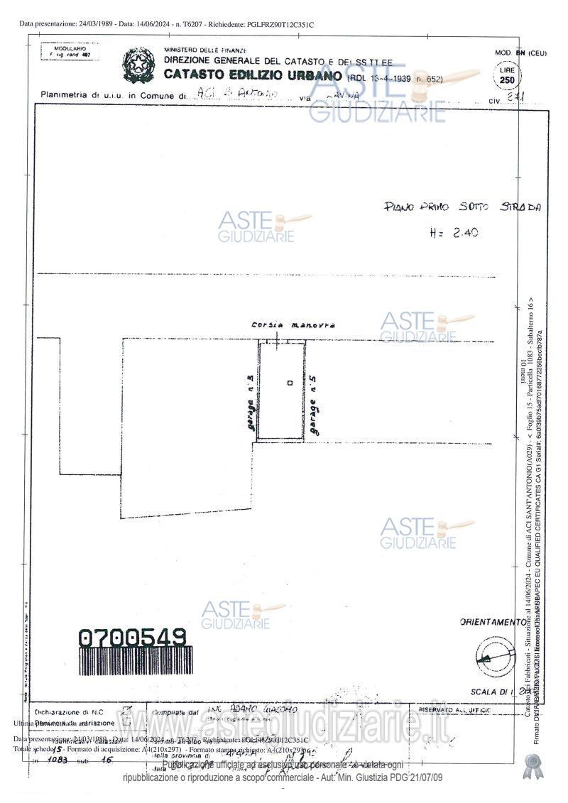 Planimetria del bene