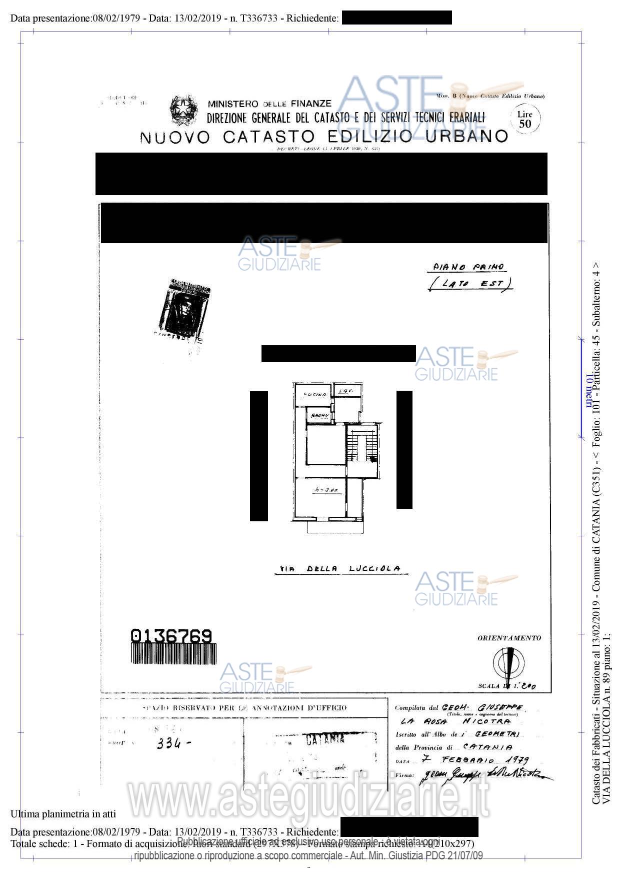 Planimetria del bene