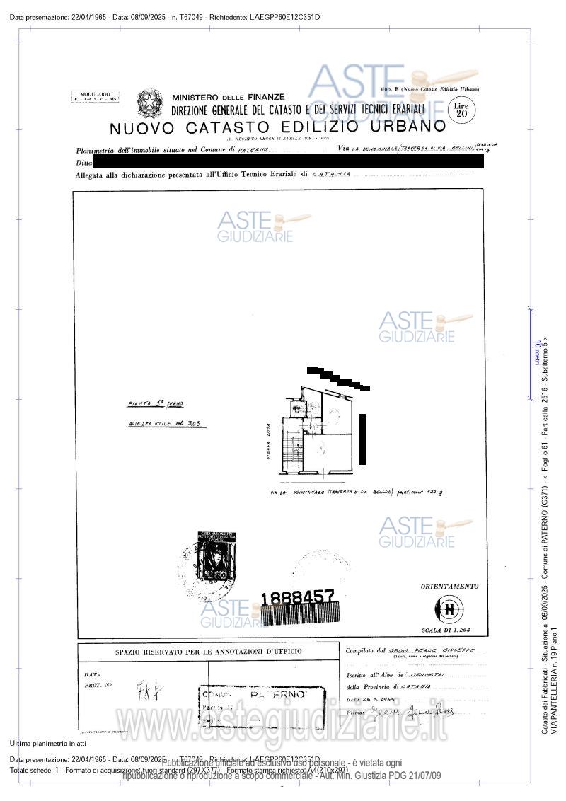 Planimetria del bene