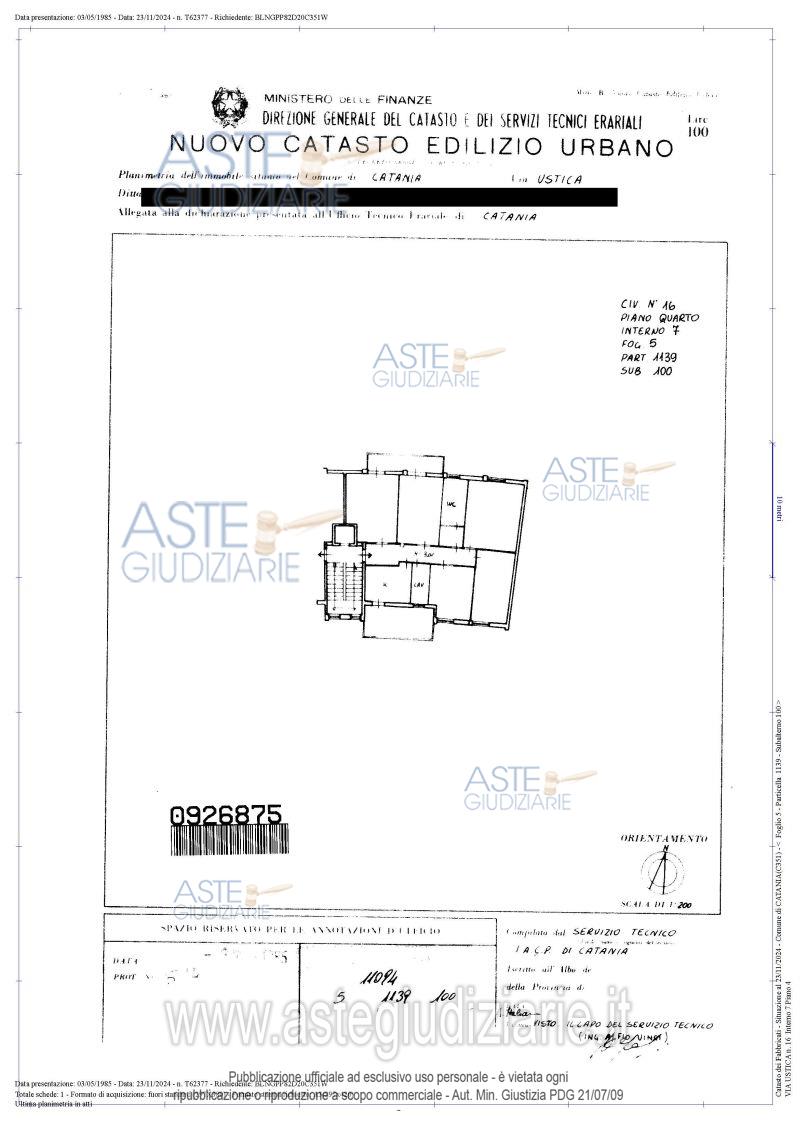 Planimetria del bene