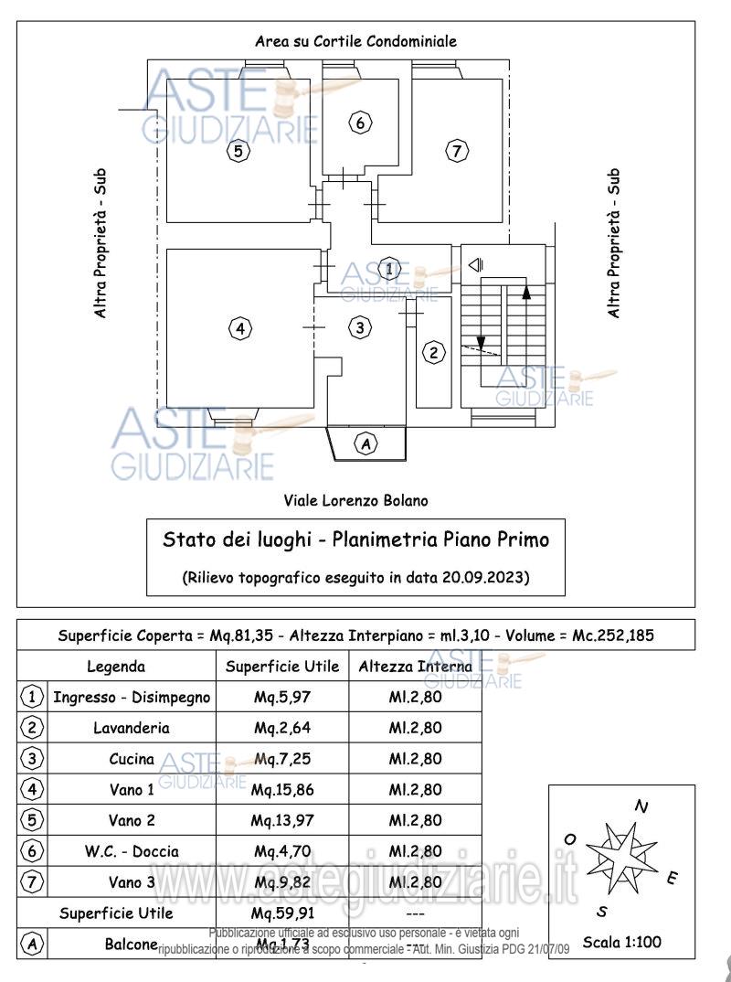Planimetria del bene