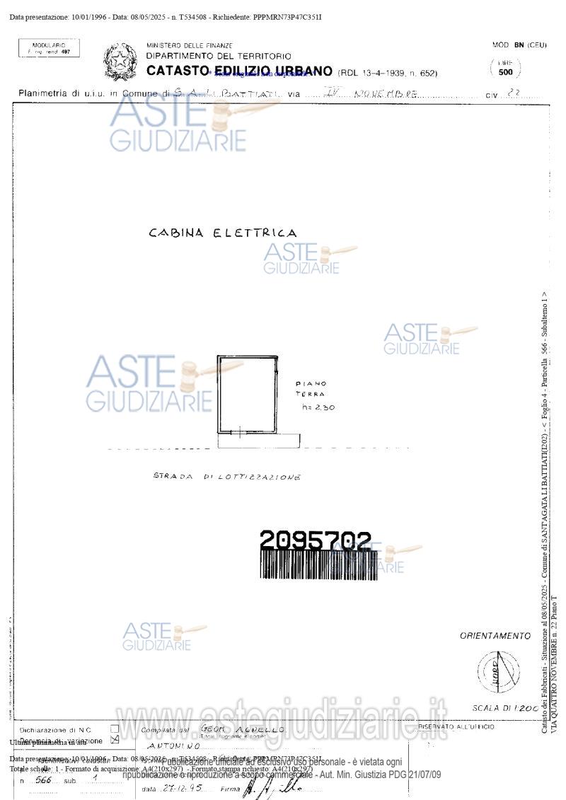 Planimetria del bene