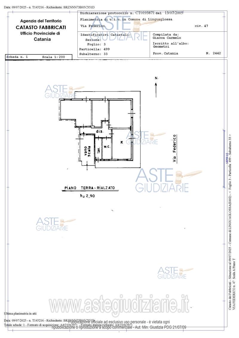 Planimetria del bene