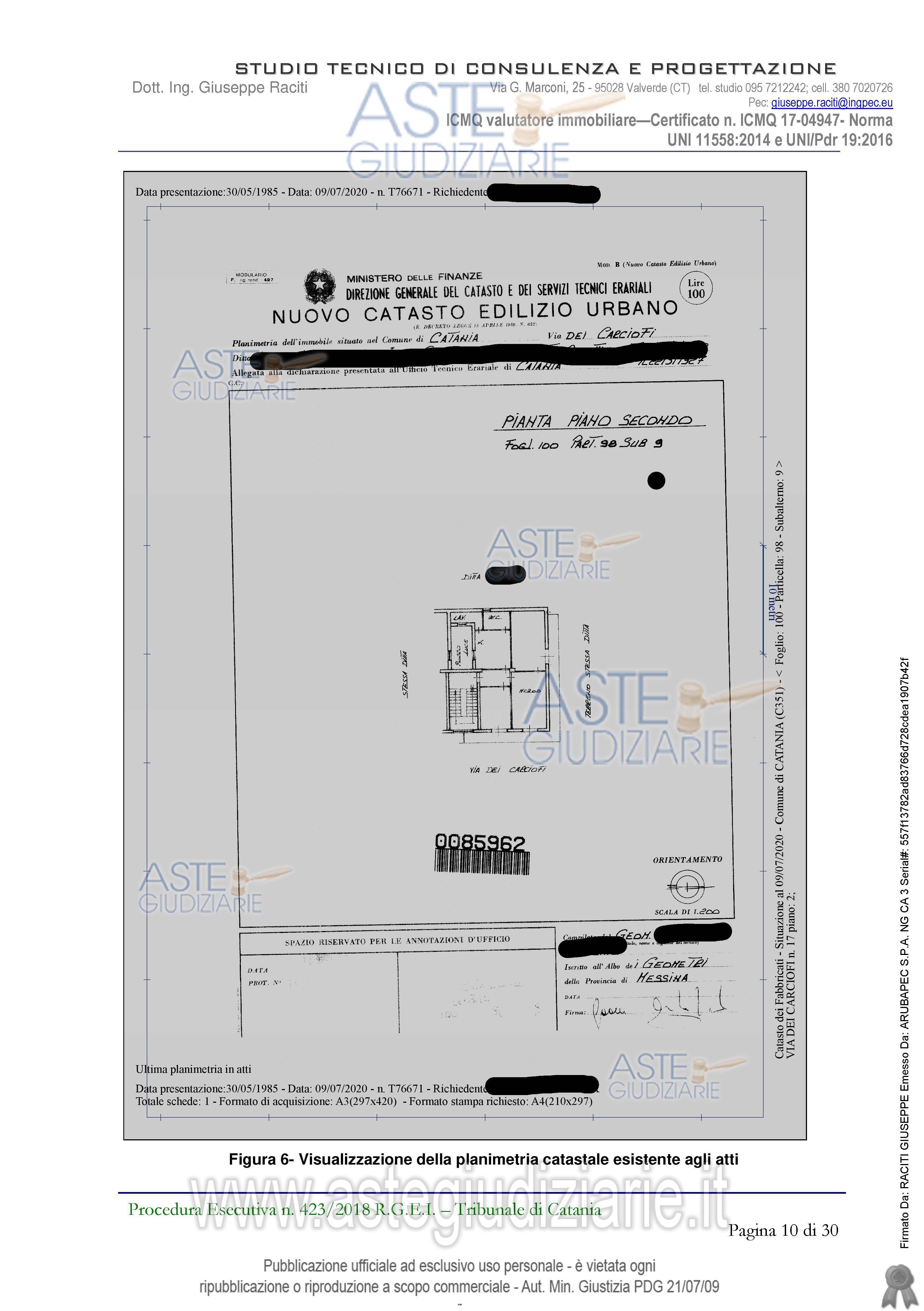 Planimetria del bene