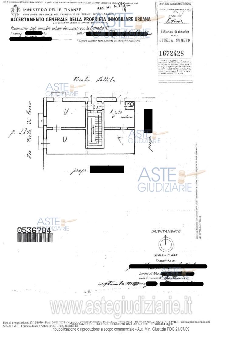Planimetria del bene