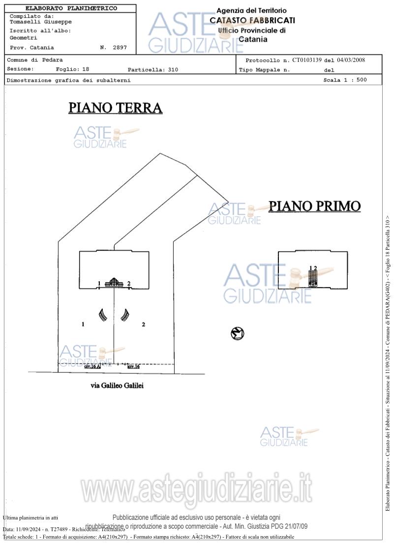 Planimetria del bene