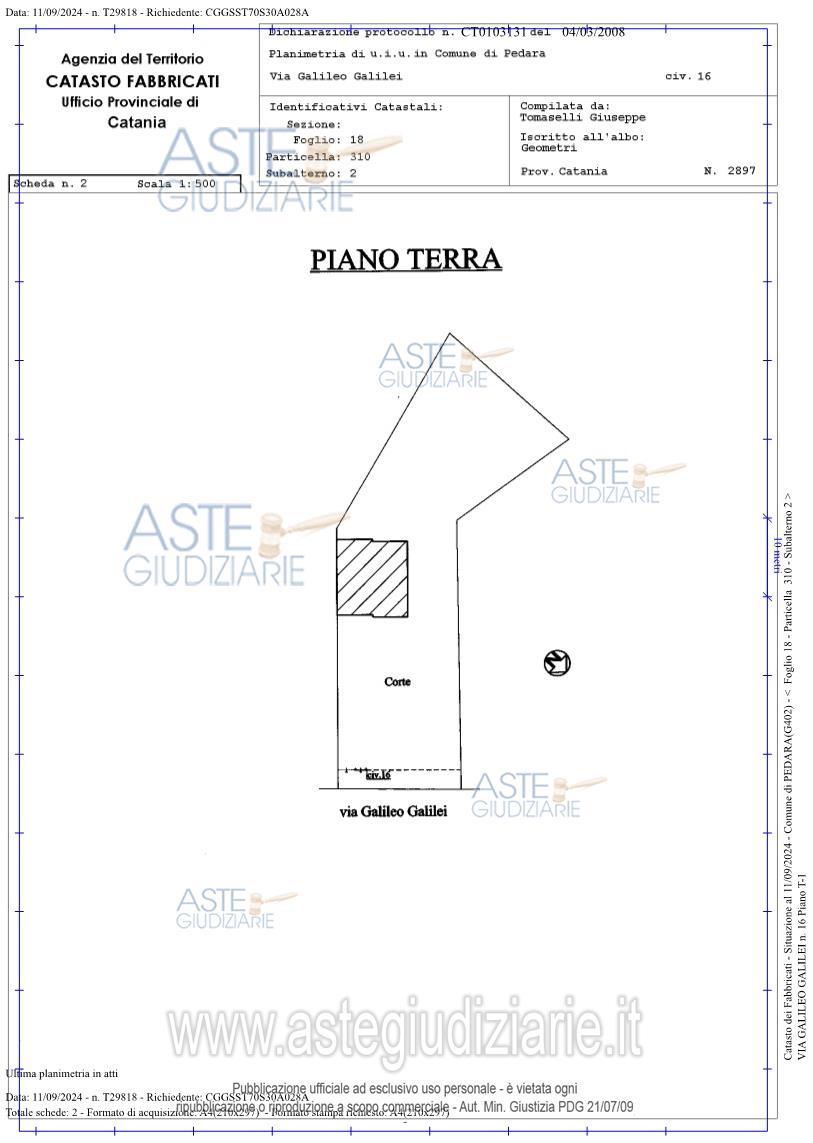 Planimetria del bene
