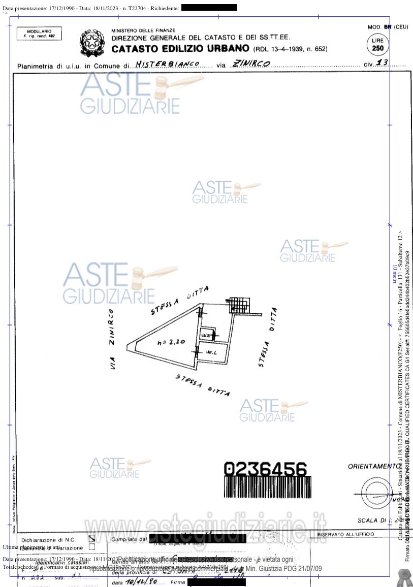 Planimetria del bene