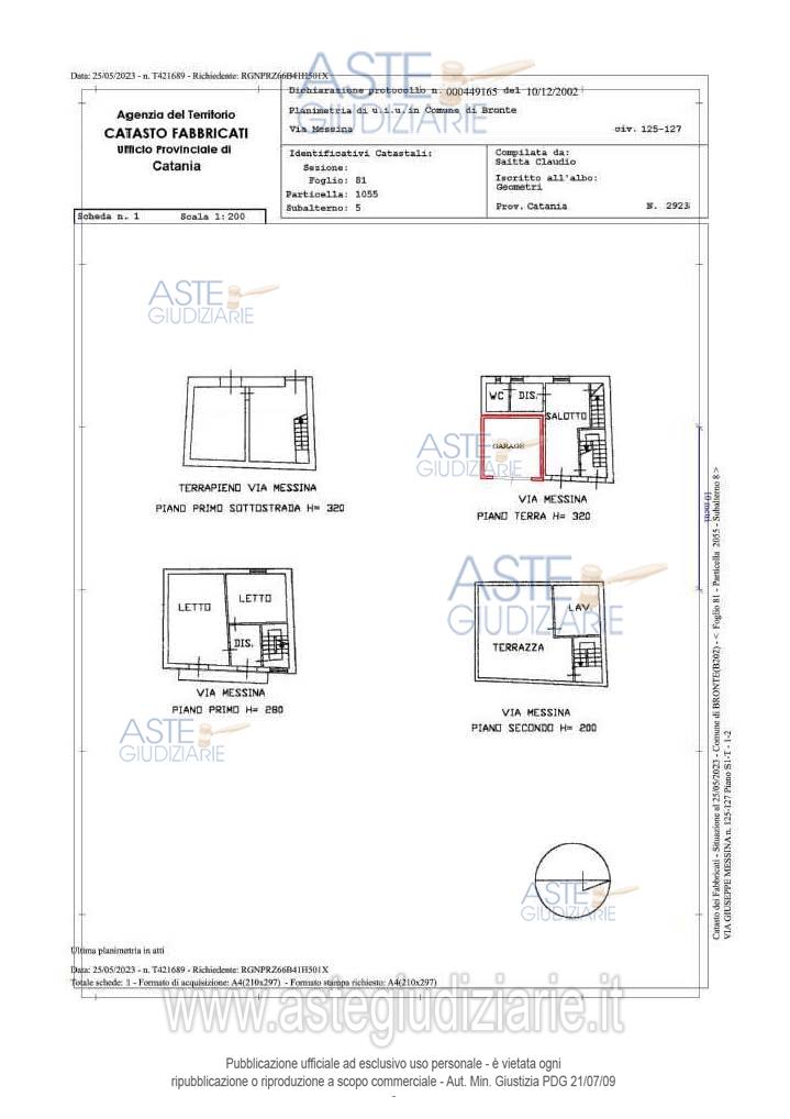 Planimetria del bene