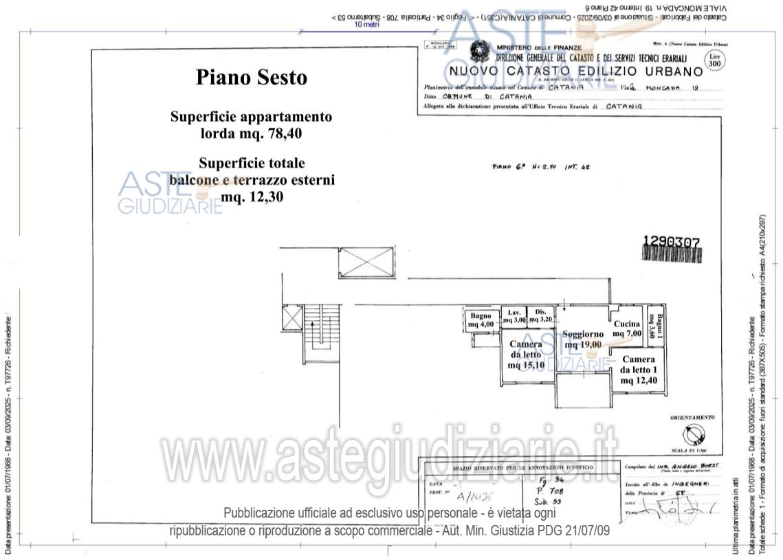 Planimetria del bene