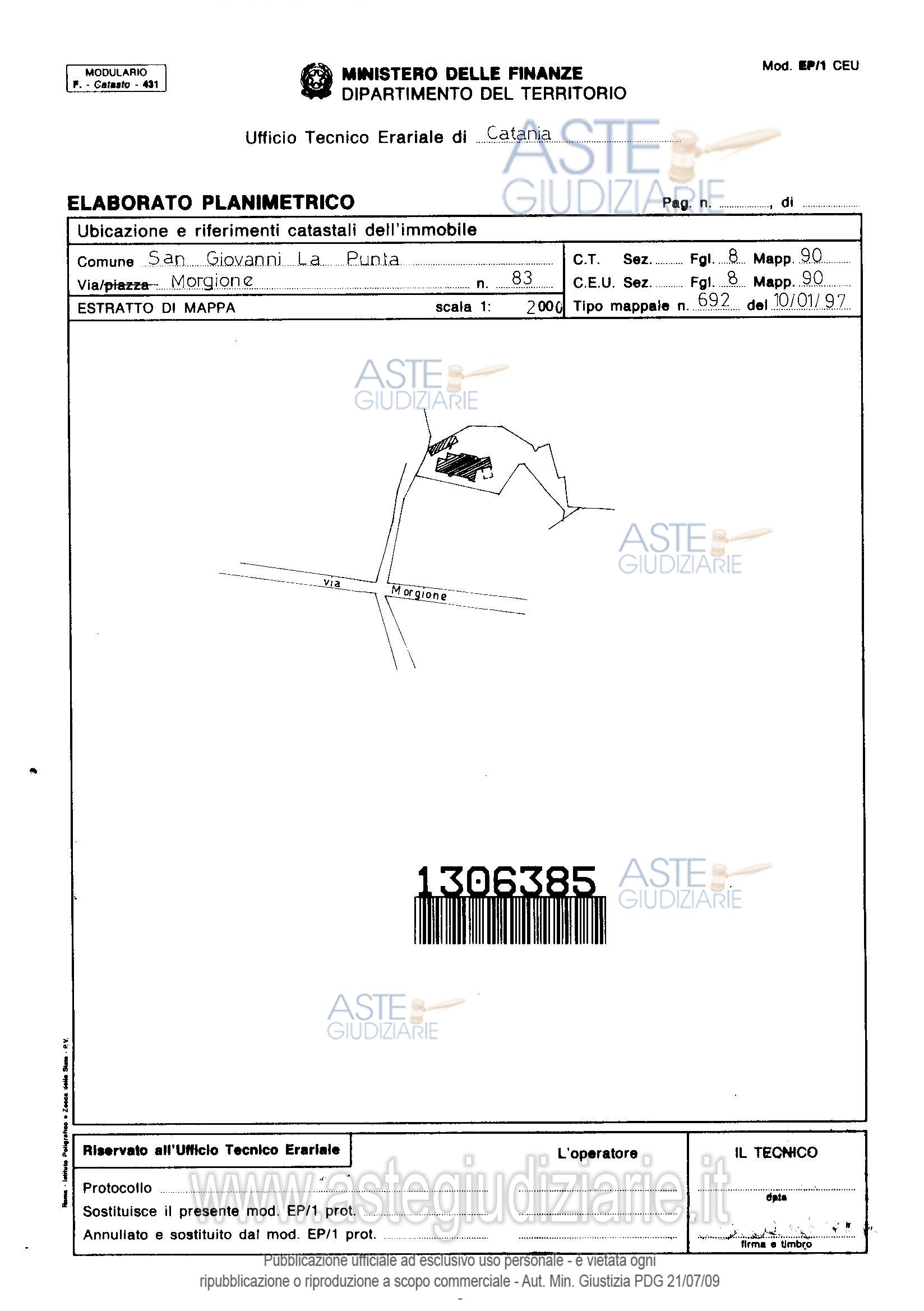 Planimetria del bene