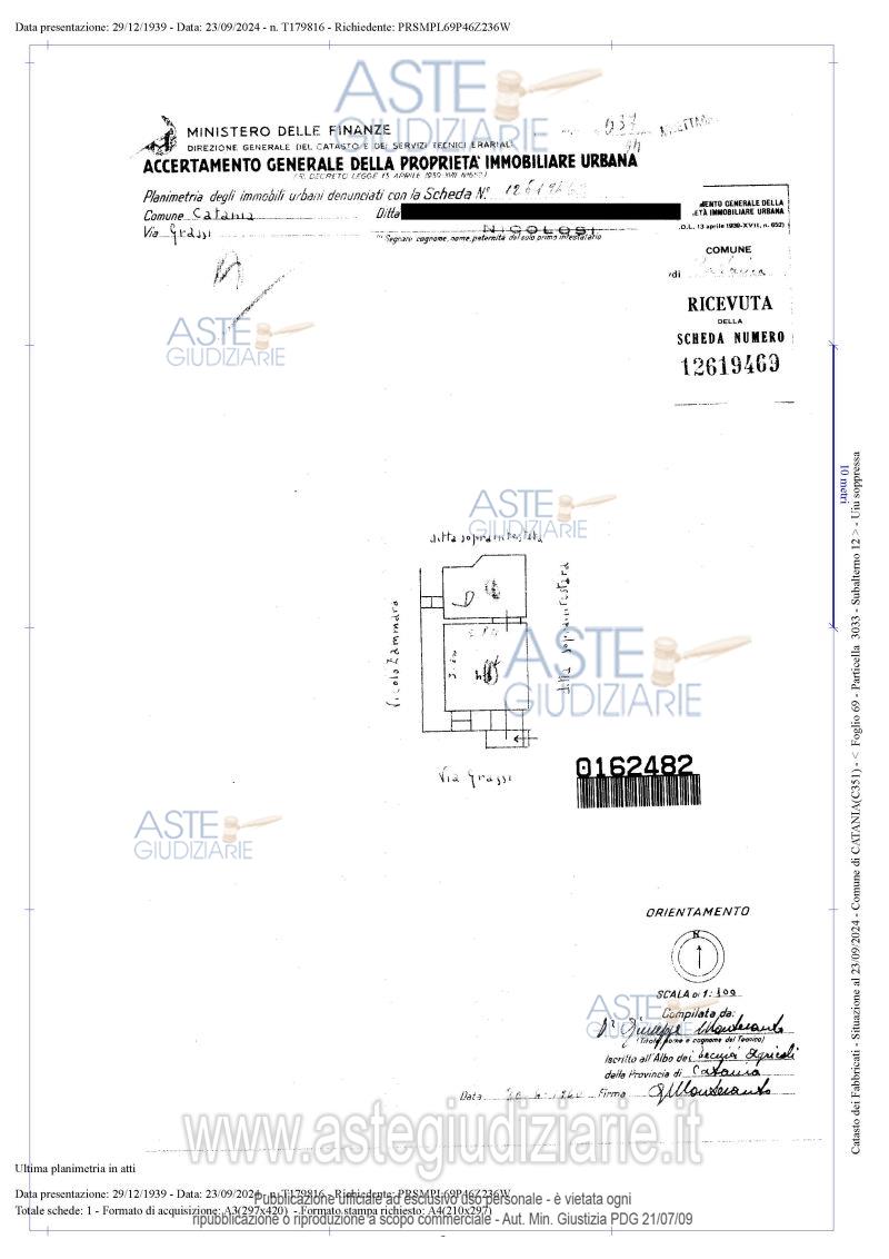 Planimetria del bene