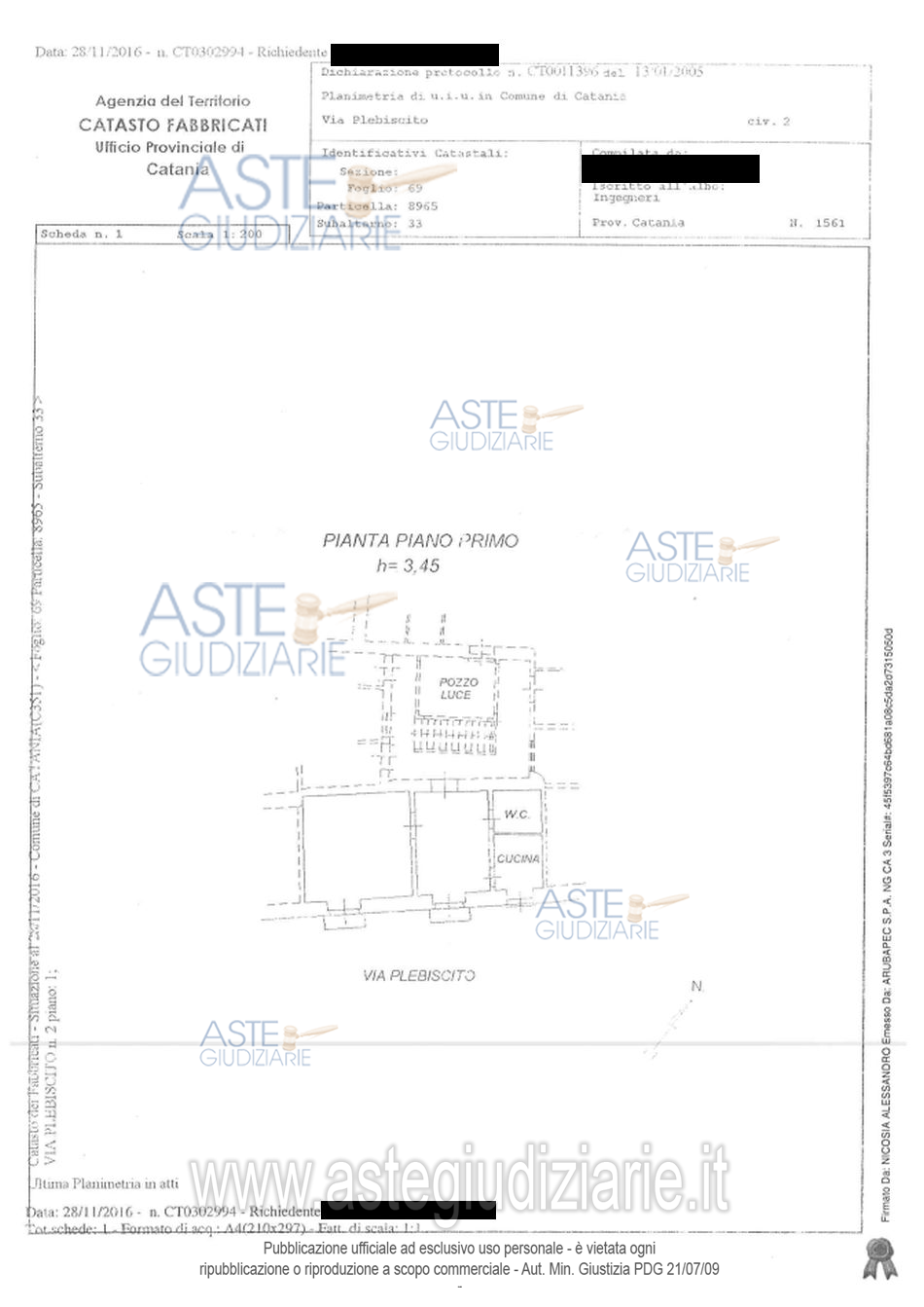 Planimetria del bene