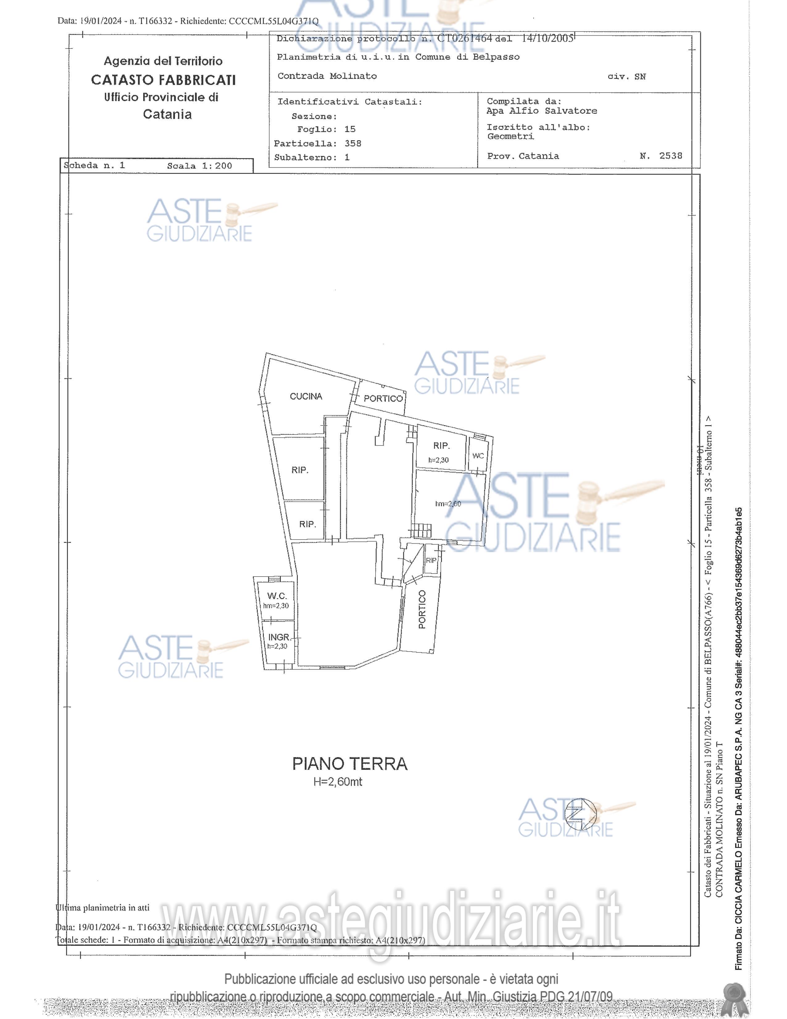 Planimetria del bene