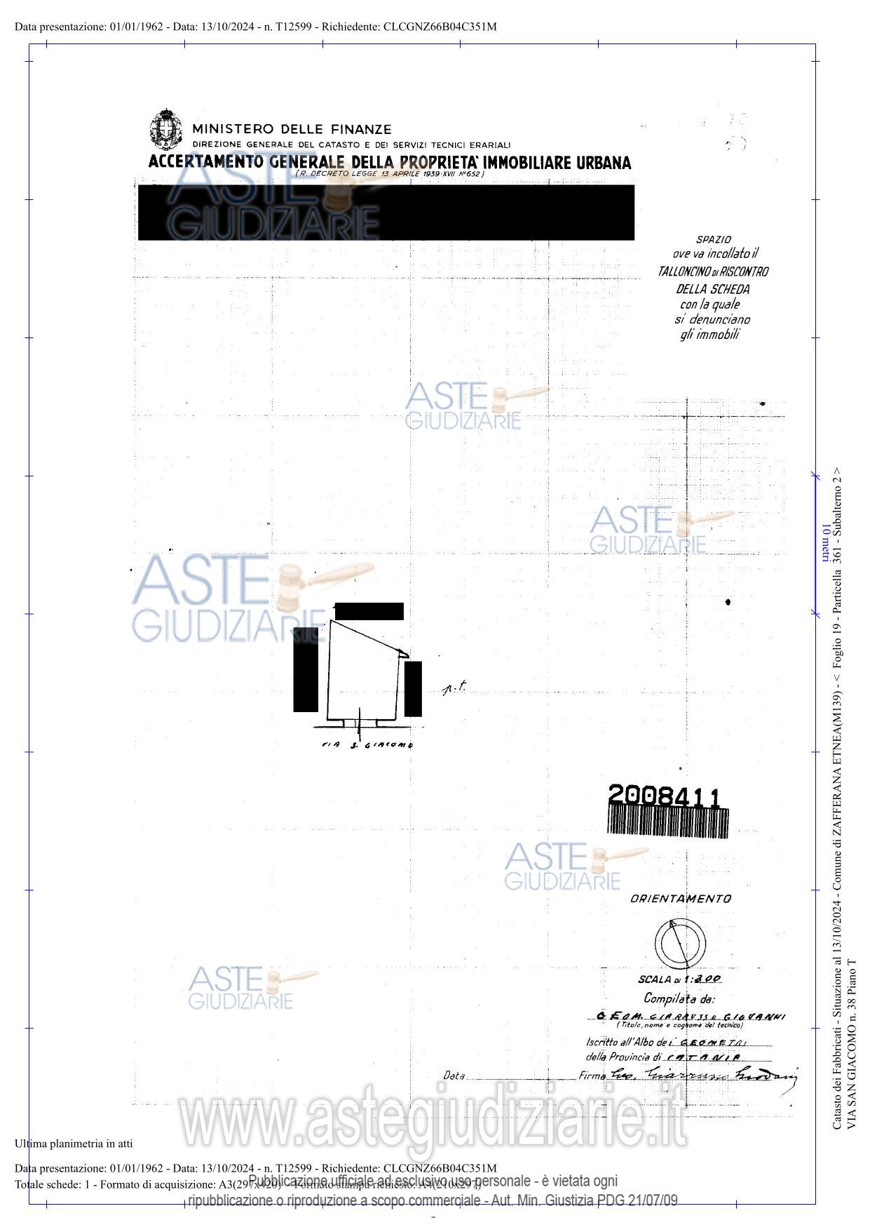 Planimetria del bene