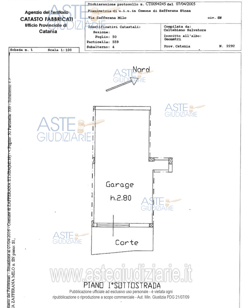 Planimetria del bene