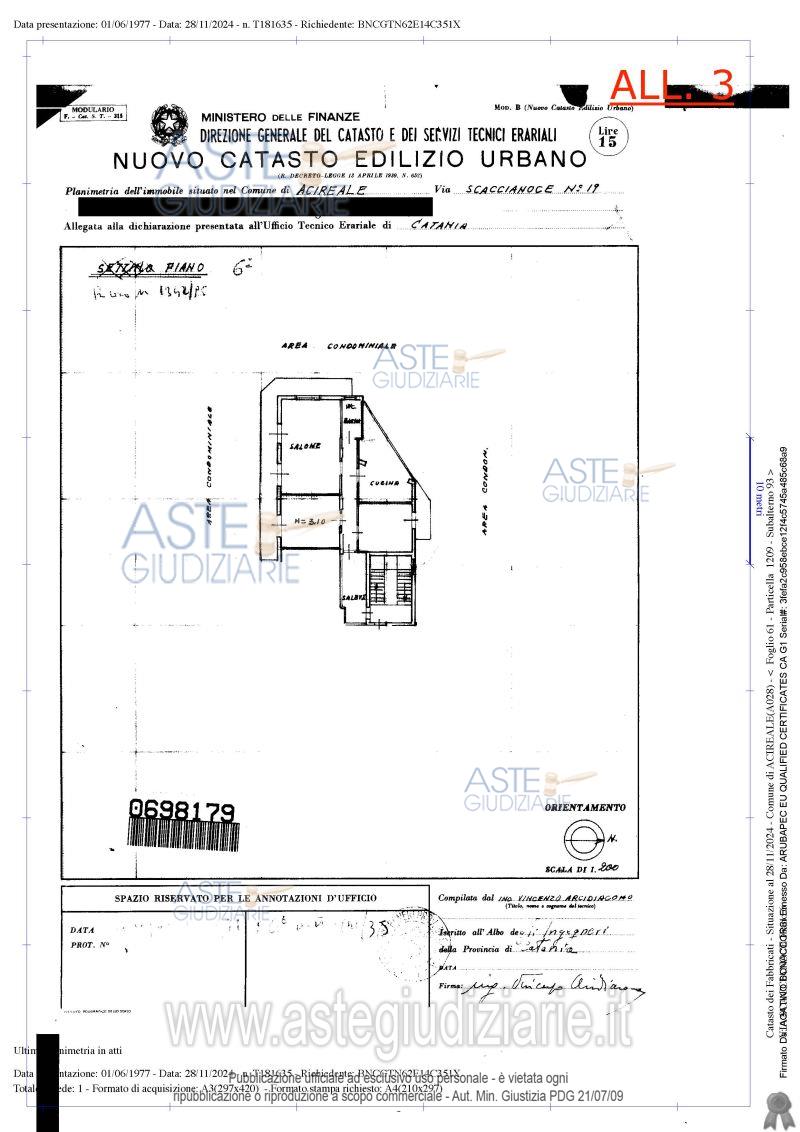 Planimetria del bene