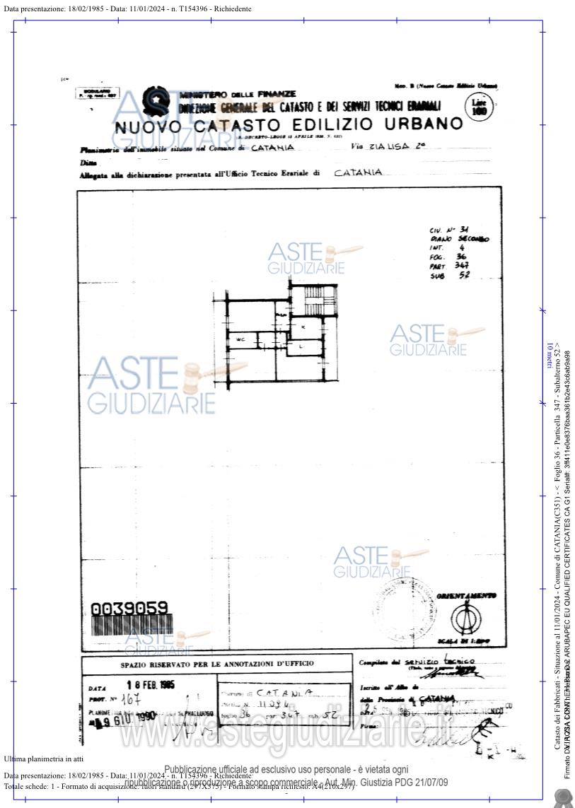 Planimetria del bene