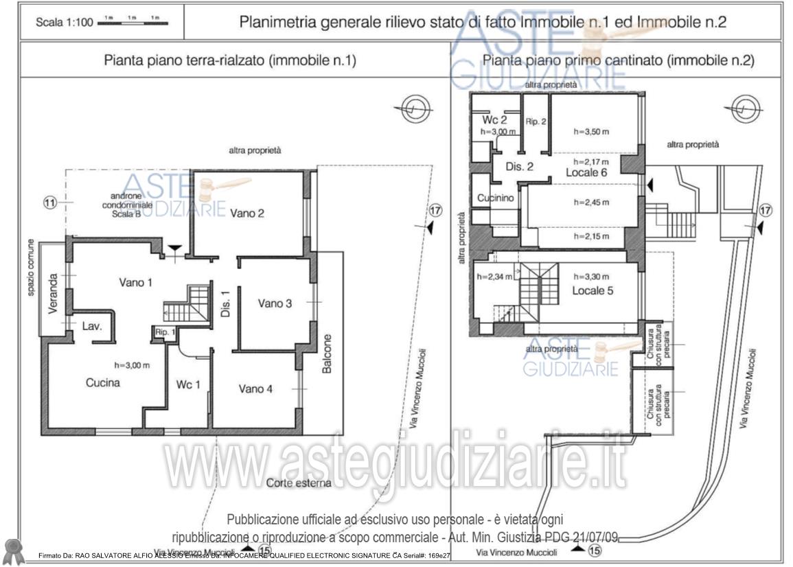 Planimetria del bene