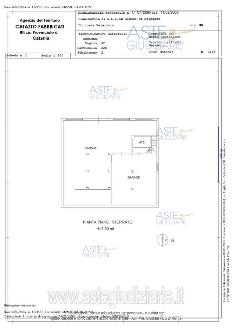 Planimetria del bene