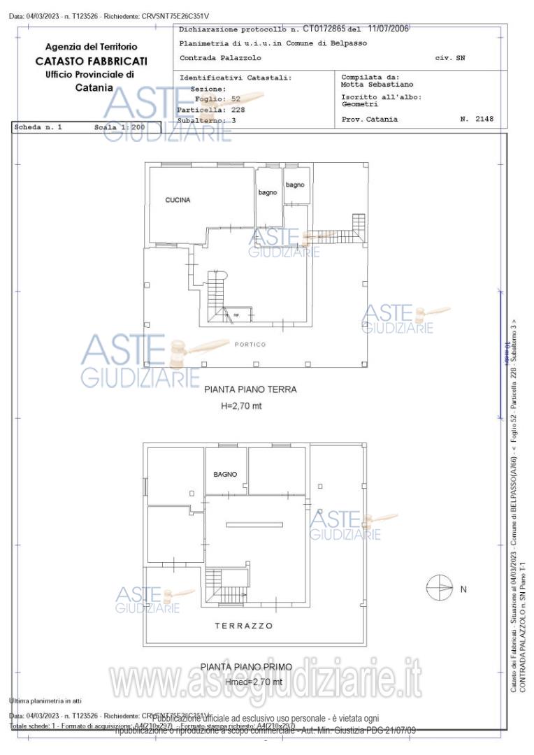 Planimetria del bene