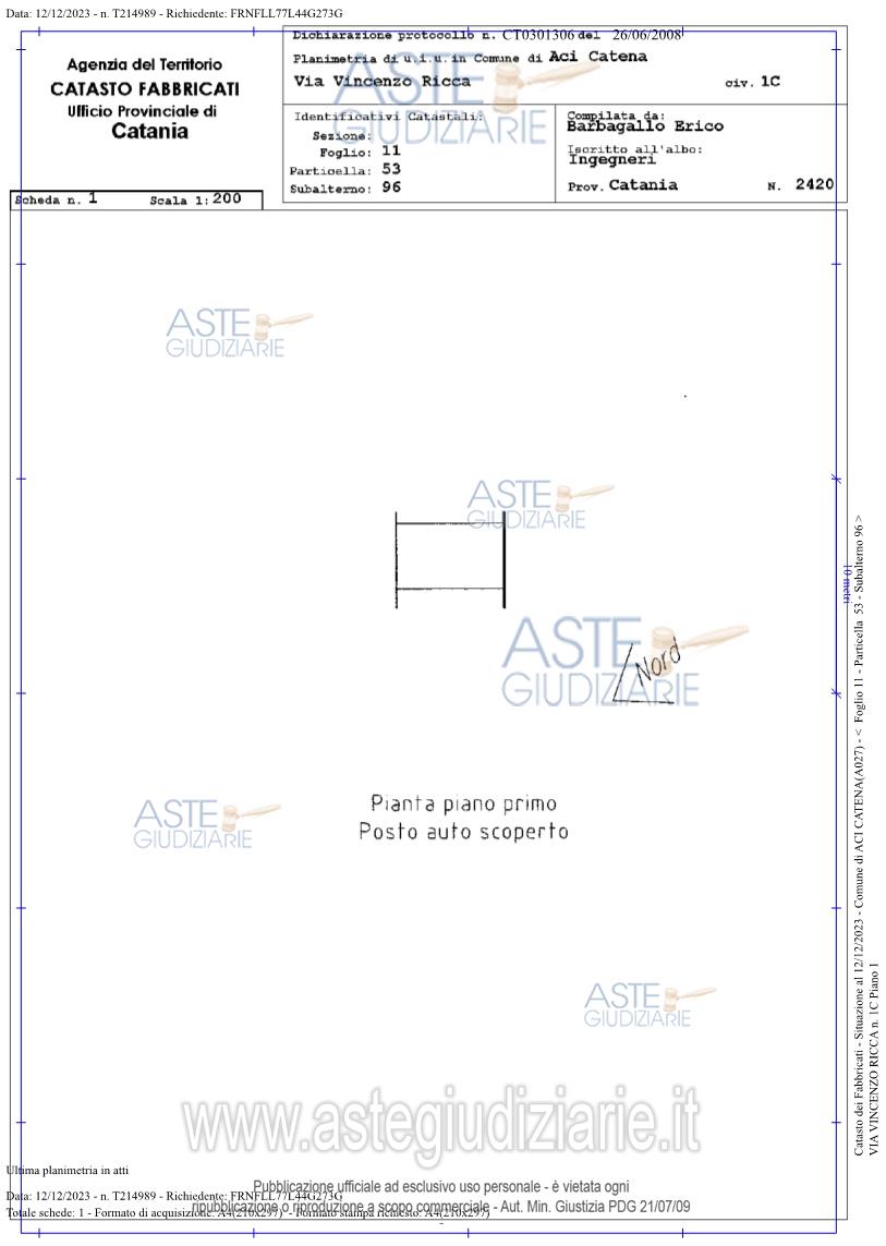 Planimetria del bene