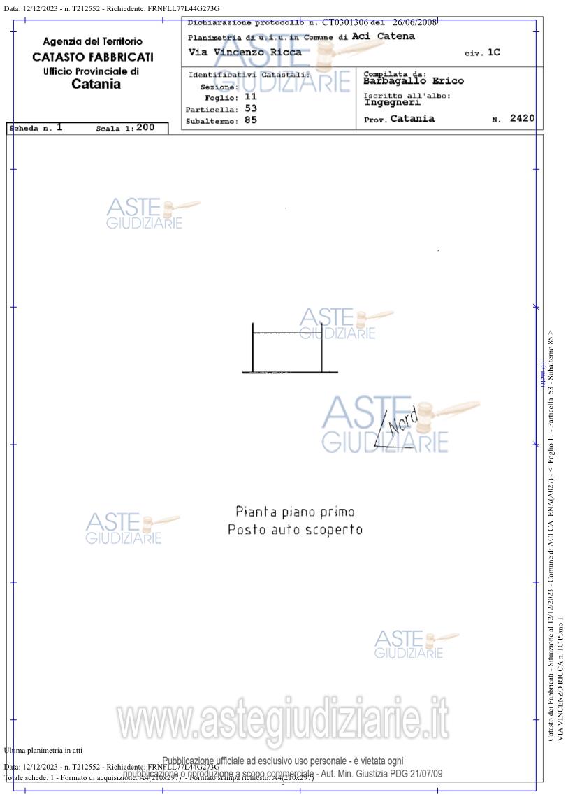 Planimetria del bene