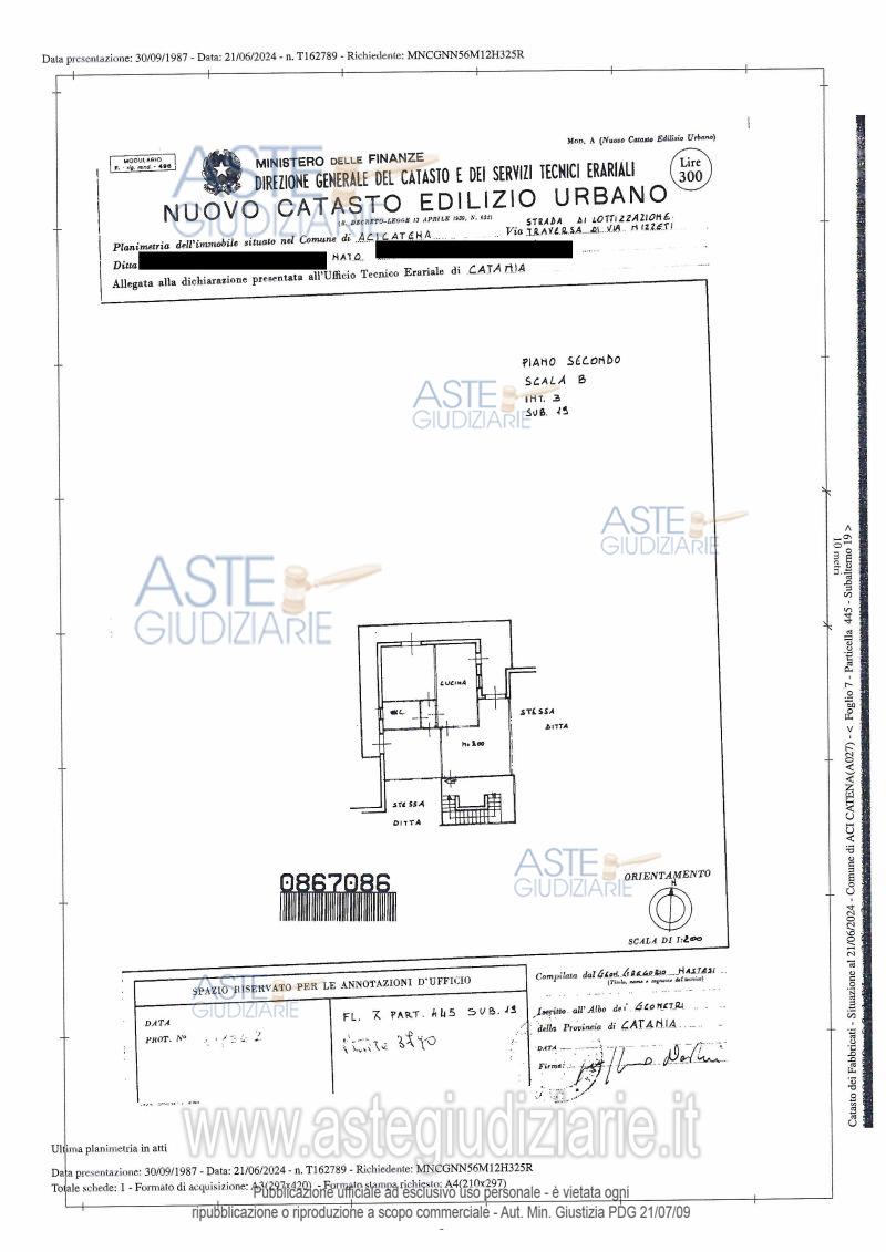 Planimetria del bene