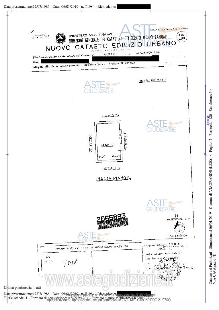 Planimetria del bene