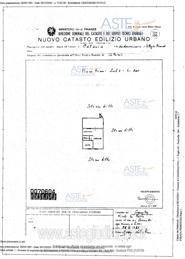 Planimetria del bene