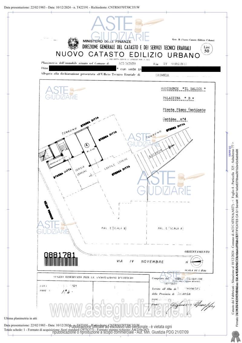 Planimetria del bene