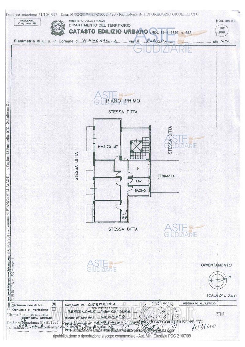 Planimetria del bene