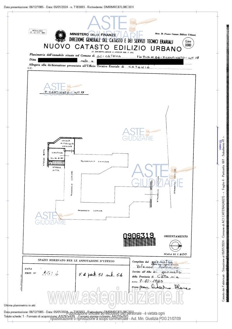 Planimetria del bene