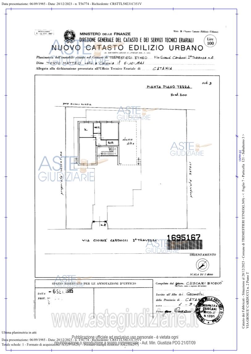Planimetria del bene