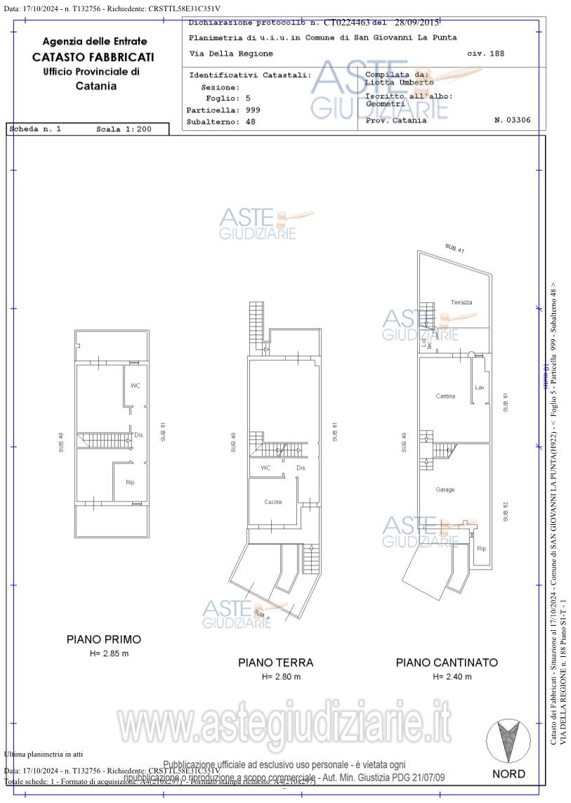 Planimetria del bene