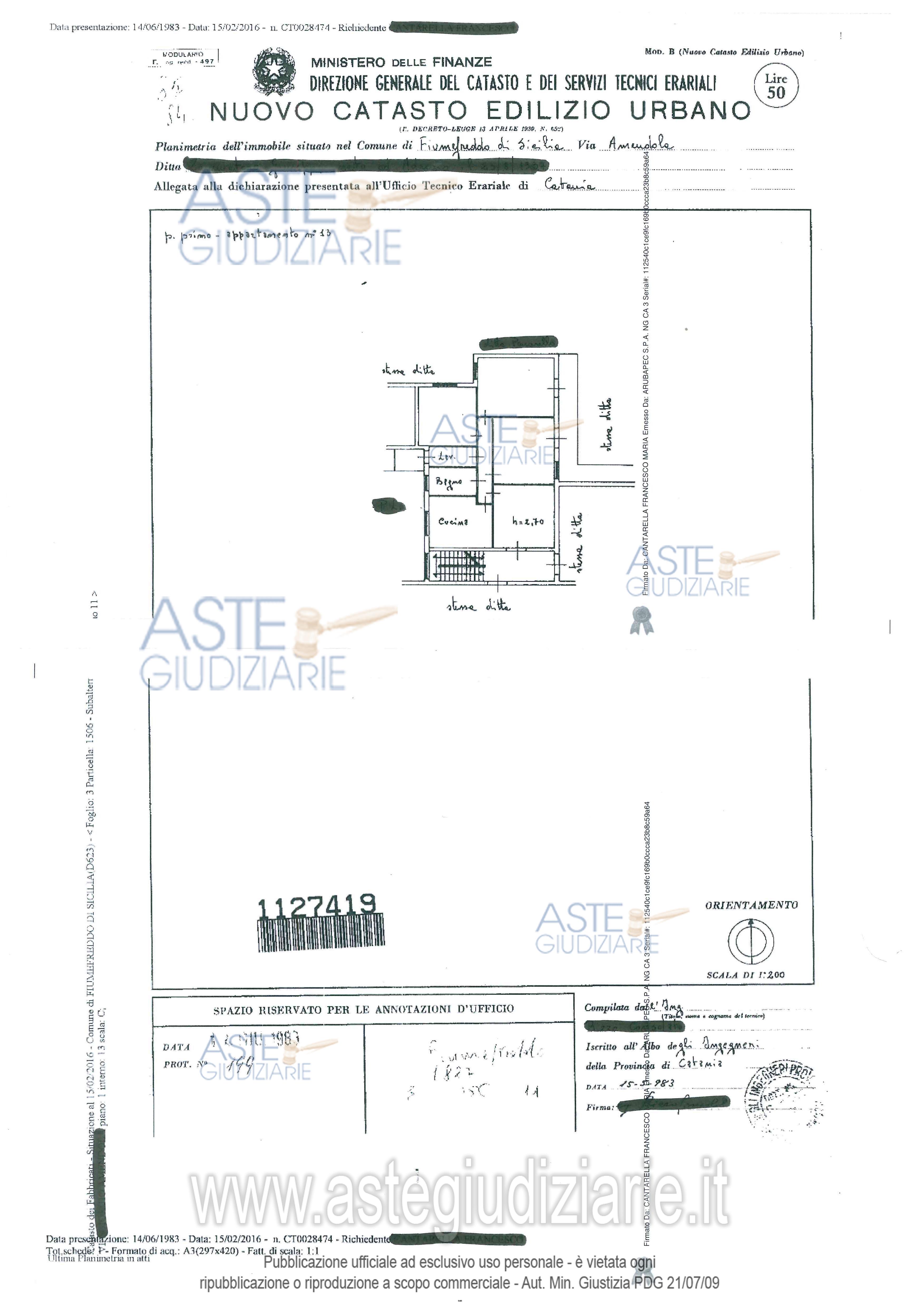 Planimetria del bene