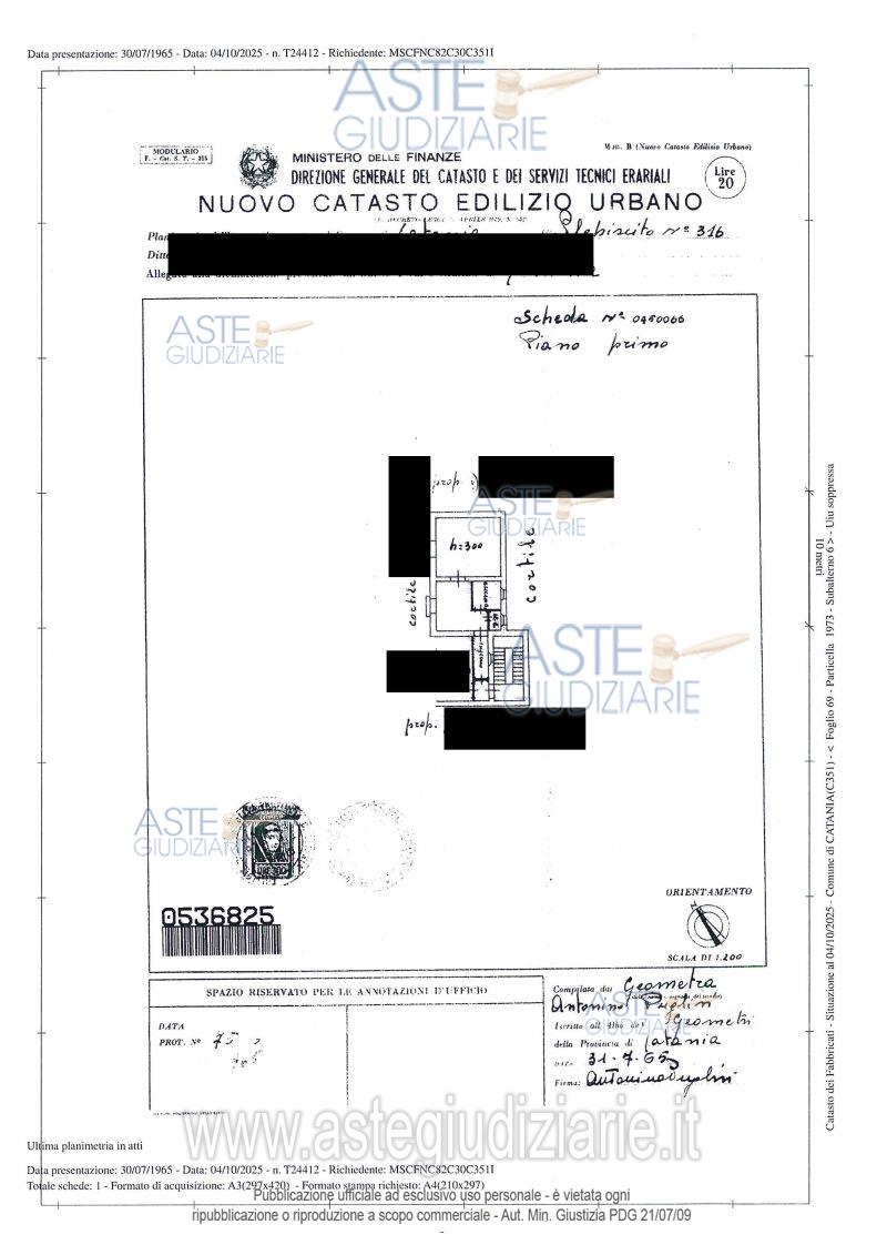 Planimetria del bene