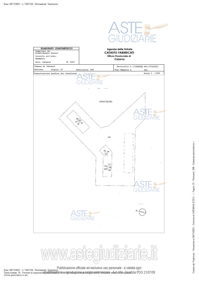 Planimetria del bene