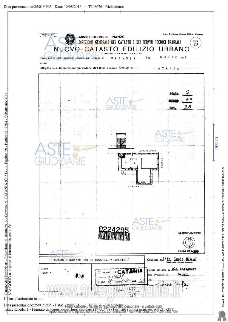 Planimetria del bene
