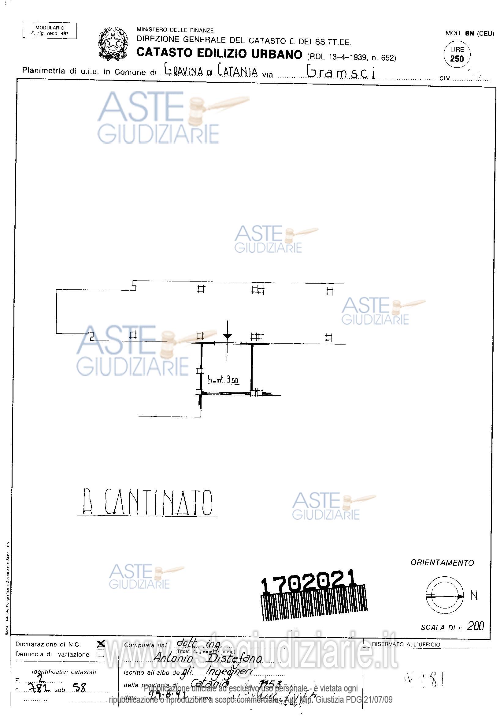 Planimetria del bene