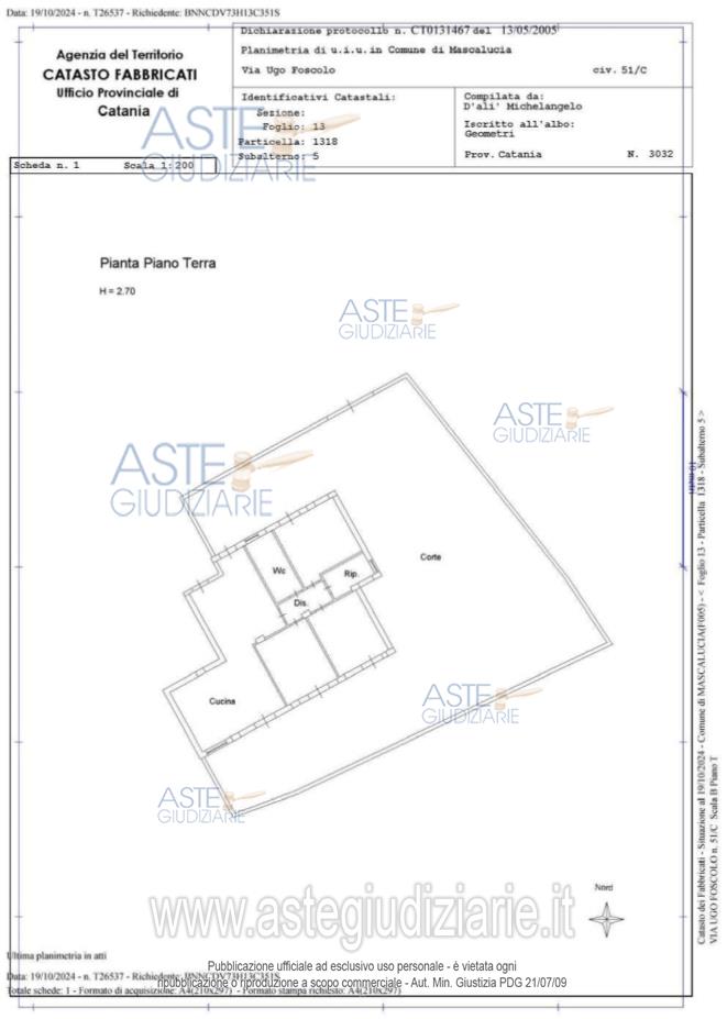 Planimetria del bene