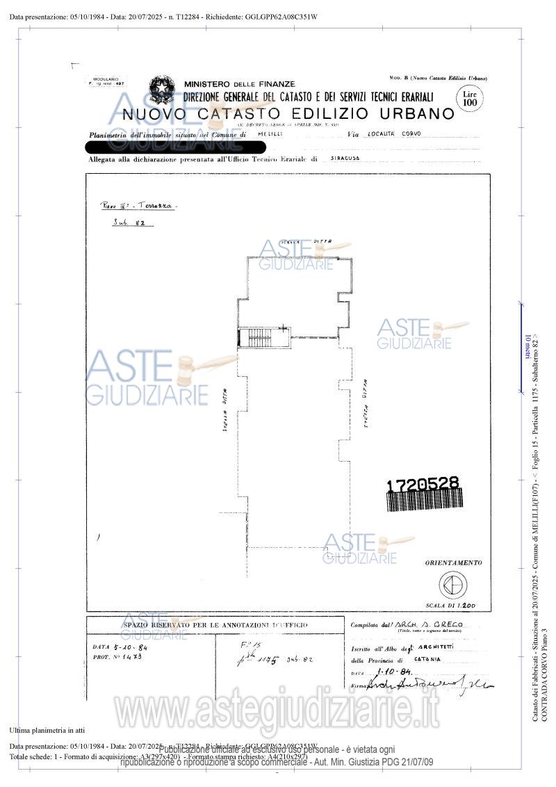 Planimetria del bene