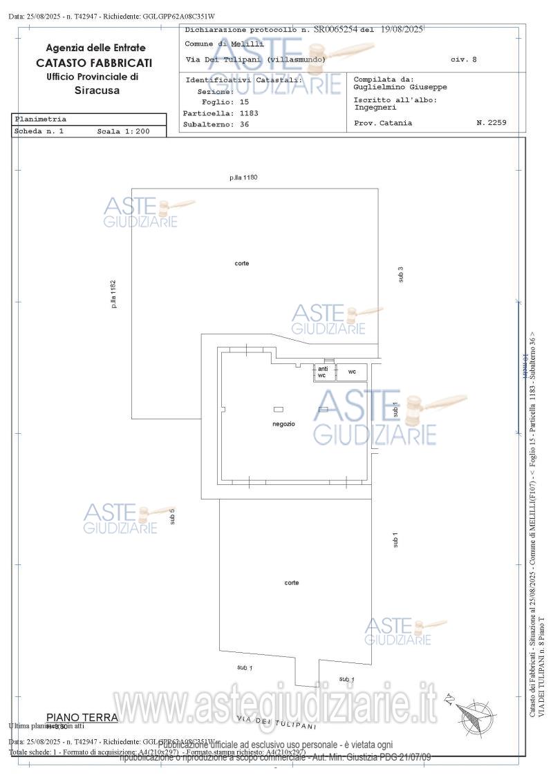 Planimetria del bene