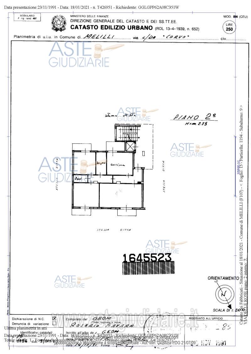 Planimetria del bene